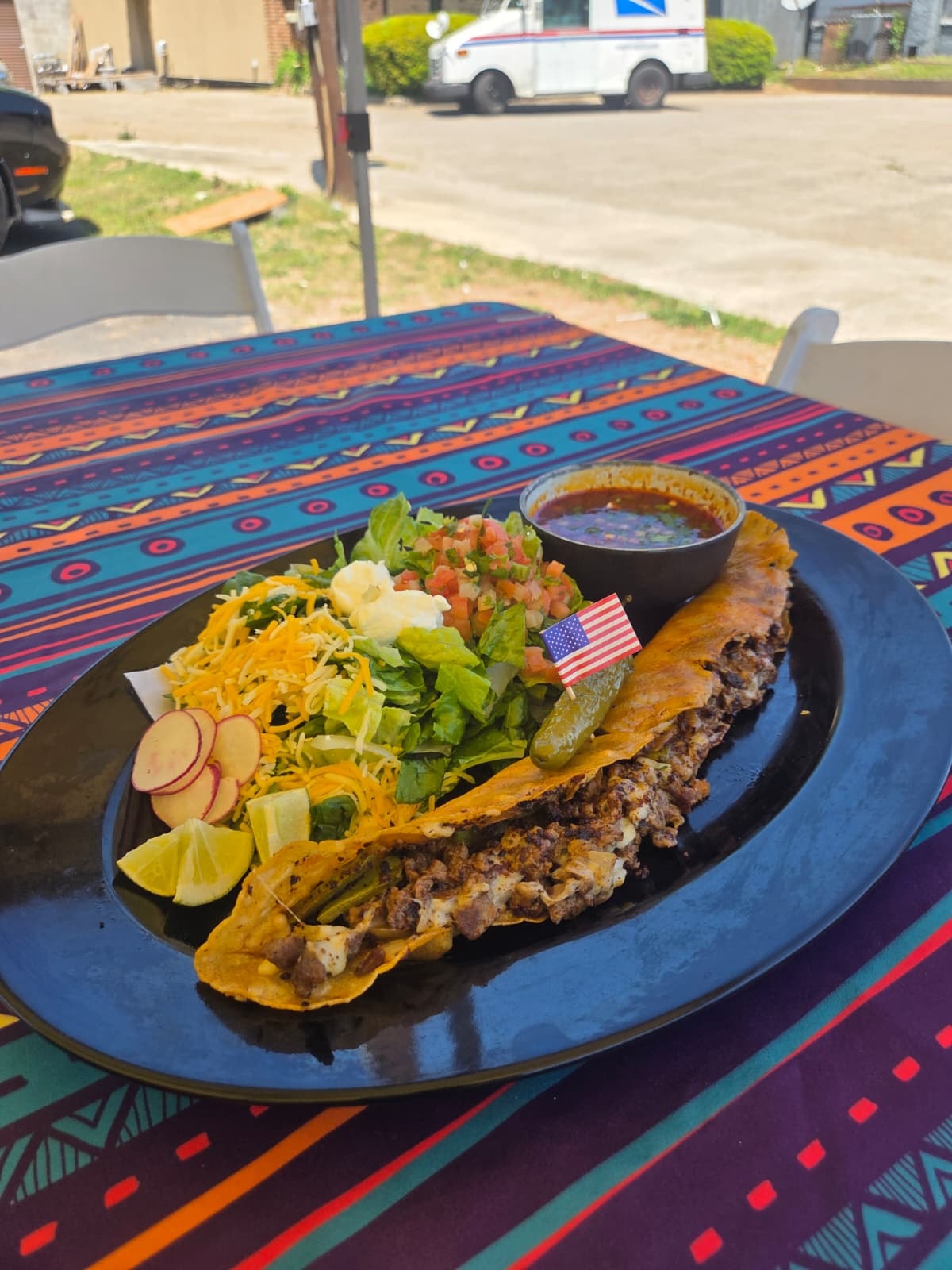 Machete (For 2) — giant 20 inch homemade tortilla with cheese and meats